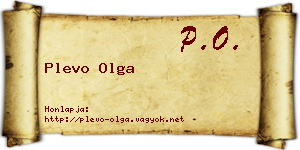 Plevo Olga névjegykártya